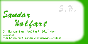 sandor wolfart business card